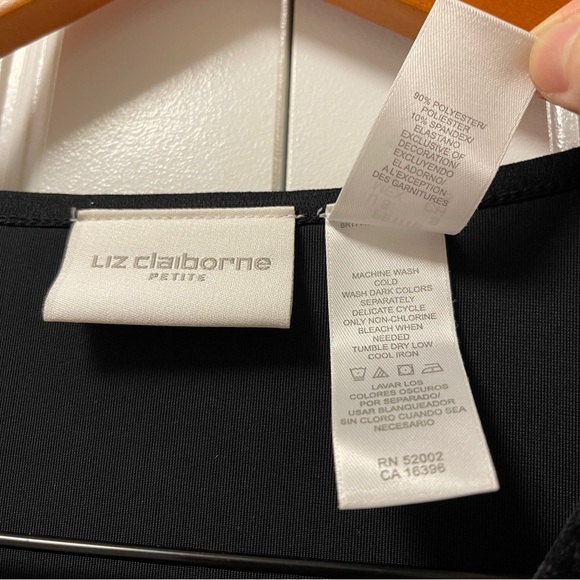 Liz Claiborne Vintage Velvet Long Sleeve Black - SP - Picture 6 of 10